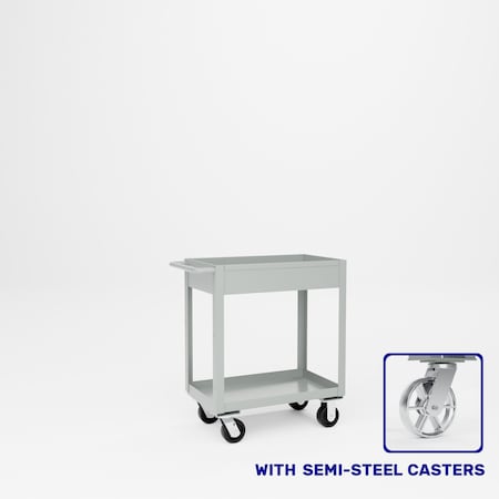 Pucel Tray Top Box Truck, 18 in W x 30 in D x 37 in H, 6 in Deep Box, Semi-Steel Casters, Gray TT-1830-6S