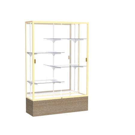 Ghent Reliant Floor Case, Mirror Back, Champagne, 48"Wx72"Hx16"D 2074MB-GD-DK