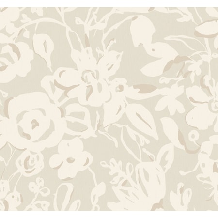 York Wallcoverings Brushstroke Floral Taupe Wallpaper BL1735
