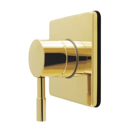 Kingston Brass Single-Handle Six-Way Diverter Valve with Square Trim Kit, Polished Brass KS4042DL