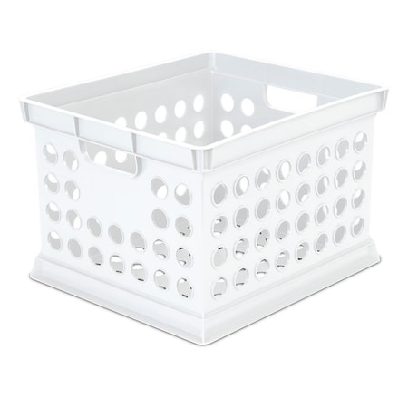 Sterilite Storage Crate, 3 qt, Polypropylene, White, 15-5/8 in L, 13-3/4 in W, 10-5/4 in H 16940806