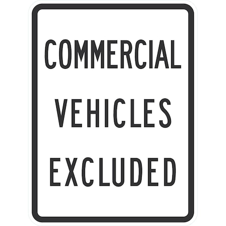 Lyle Commercial Vehicles Excluded, 18x24, Engineer Grade, White G-10237-EG_18x24
