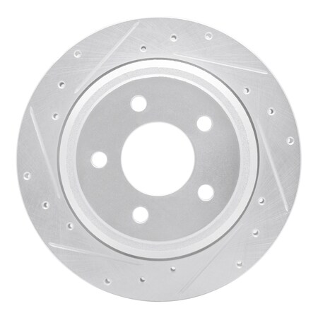 Dynamic Friction Co DFC Brake Rotor - Drilled and Slotted - Silver 631-54092L