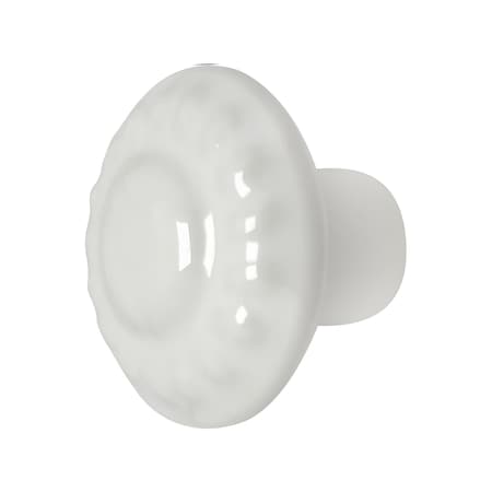 Brixwell Ceramic Residential Mushroom Cabinet Knob For Kitchen And Bathroom Hardware 1-3/8 in Diameter White BXB1231W