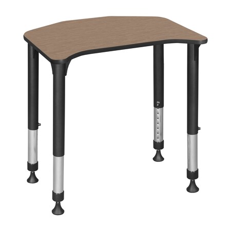 Regency Ferris Adjustable Height Student Activity Desk, 26 in W X Wood, Metal, Noble Oak FSD2624NO