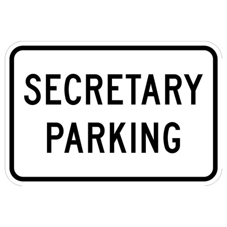 Sign Solutions Usa Parking Sign, 18 in W, Aluminum Sign, White DCS12DWT1812CUS00178