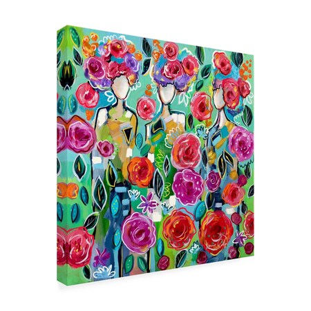 Trademark Fine Art Outdoor Canvas Art - Karrie Evenson 'garden sisters' Wall Art for Patios, or Gardens GRL00718-OC2424WR