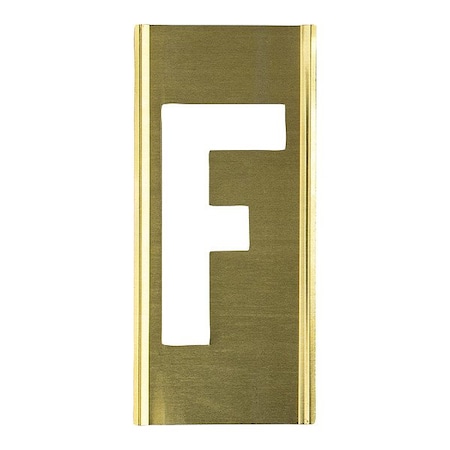 C.H. Hanson Stencil Sort-6" Brass Gothic F, Letter, Gothic Font, Brass, 1 Pieces 10016F