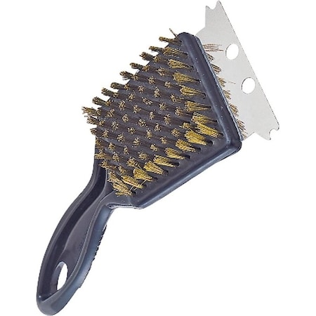 Omaha Grill Brush with Stainless Steel Scraper, 2-1/4 in L Brush, 2-1/4 in W Brush, Stainless Steel Bristle SP2403L