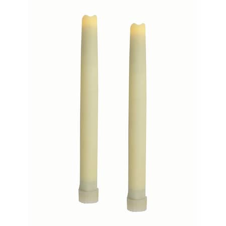 Homeroots Set of Two Ivory Flameless Taper Candle, 2PK 485141
