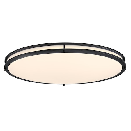 Westinghouse Lauderdale 33in 40W LED Indoor Flush Mount, Color Temp Select, Matte Black, Frosted Acrylic 6136300