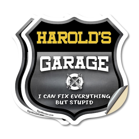 Signmission Harold's Garage I Can Fix Everything But Stupid, 6 inch X 6 inch, Vinyl Decal, 2PK SHI-D-2PACK-6-490-HAROLD