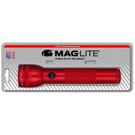 Mag-Lite 2 Cell D Flashlight Dark Red Bl 459-S2D036