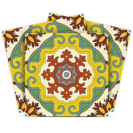 Homeroots 6" X 6" Fortuna Peel and Stick Removable Tiles 400007