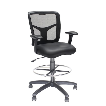 We'Re It Y-2 Mesh Back Drafting Stool with Footring and Black Vinyl Seat OFD1122ST-ECB