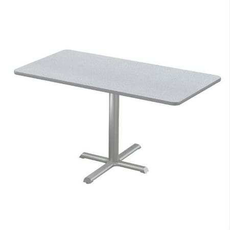 Correll Rectangle Cafe Table W/ Cross Base, 48 in W, 30 in L, 29 in H, Particleboard Top, Gray Granite SCT3048-15-98-13