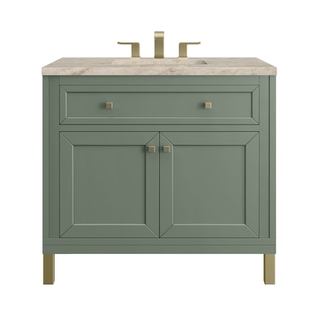 James Martin Vanities Chicago 36" Single Vanity, Smokey Celadon, w/ 3 CM Tajnar Eclos Top 503-V36-SC-3TJR