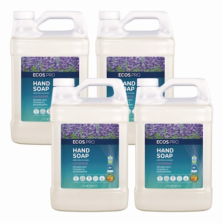 Ecos Pro Liquid Hand Soap, Lavender, 1 gal, 4PK PL966504CT
