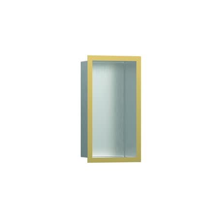 Hansgrohe Individual Wall Niche Brushed Stainless Steel w/ Design Frame 12"x 6"x 4" in Polished Gold Optic 56094990
