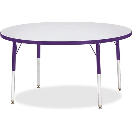 Jonti-Craft Berries Round Activity Table, 48 in. Diameter, A-height, Freckled Gray/Purple/Gray 6433JCA004