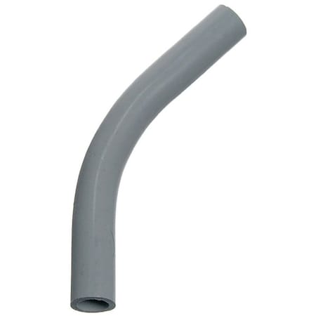 Carlon Elbow, 2-1/2 in Trade Size, 45 deg Angle, SCH 40 Schedule Rating, PVC, Plain End, Gray UA7AK-CAR