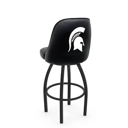 Holland Bar Stool Co Logo Grizzly Michigan State 36 in. Swivel Bar Stool with Black Wrinkle Finish L048