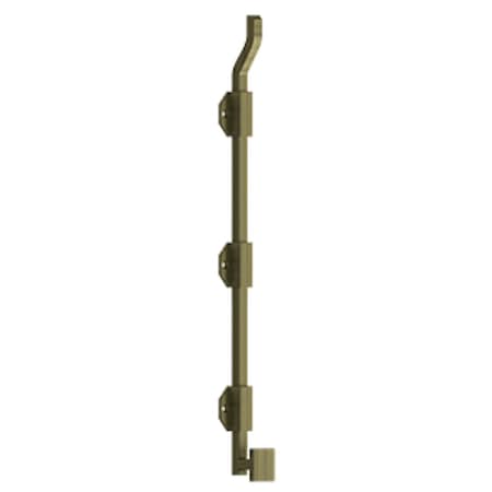 Deltana 18 Modern Offset Surface Bolt; Heavy Duty; Antique Brass Finish FPGM185