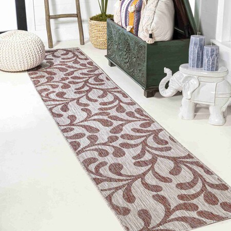 Jonathan Y Vine All Over Red/Beige 2 ft. x 8 ft. Indoor/Outdoor Runner Rug SMB117B-28