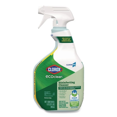 Clorox Pro EcoClean Disinfecting Cleaner, Unscented, 32 oz Spray Bottle 60213