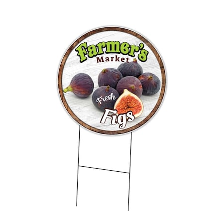 Signmission Farmers Market Figs Double Sided Corrugated Plastic Circle Yard Sign, C-16-CIR-DS-WS-Figs C-16-CIR-DS-WS-Figs