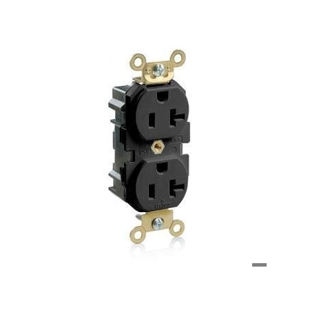 Leviton Straight Blade Receptacle, 5-20R, 20 A, 125V AC, Flush Mount, Self-Grounded M5362-E