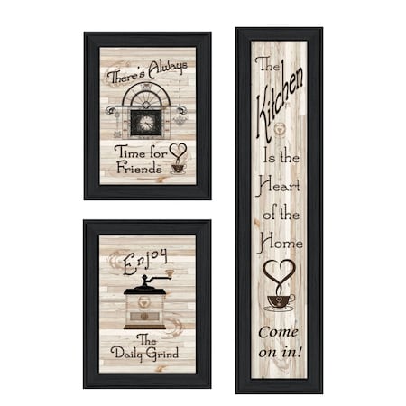 Homeroots Set Of Three The Kitchen Collection I 2 Black Framed Print Kitchen Wall Art, 3PK 405931