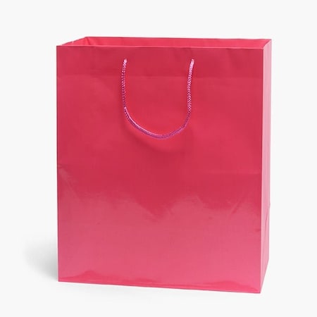 Nashville Wraps Hot Pink Gloss Gift Bags, Cub 8x4x10, 10PK GTCMHP