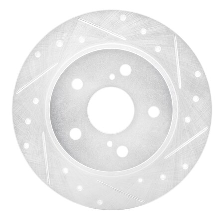 Dynamic Friction Co DFC Brake Rotor - Drilled and Slotted - Silver 631-91000R