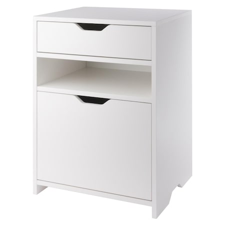 Winsome Trading 26.6 in. Nova 1-Drawer Filling Storage Cabinet, White 10626