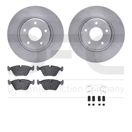Dynamic Friction Co DFC Brake Rotor with 5000 Brake Pads and Hardware Kit 6512-20068