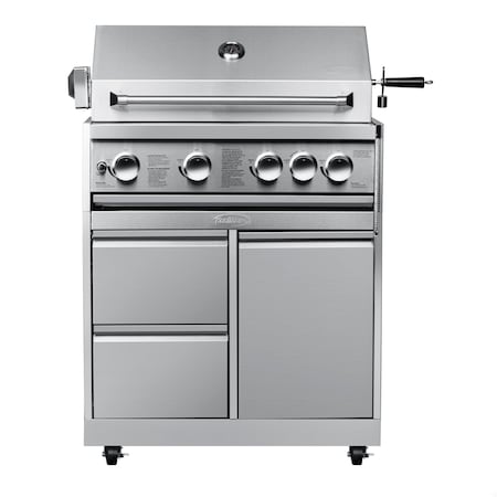 Koolmore Outdoor Kitchen 30 in. BBQ Liquid Propane Grill with Cabinet in Stainless-Steel KM-OKS-BQ30-BQ30CAB