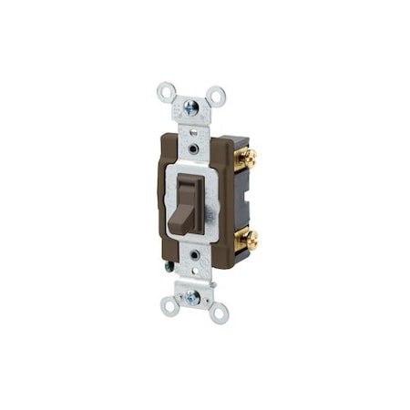 Leviton WallSwitch, 1hp, Toggle, 20A, Brown, PK1 54521-2