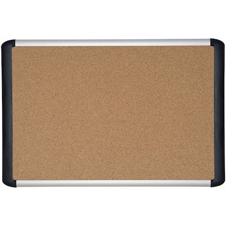 Mastervision MVI Tech Self Healing Cork Bulletin Board, 36"x48", Contemporary Frame, Wall Mounting Kit MVI050501