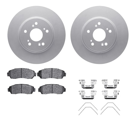 Dynamic Friction Co DFC GEOSPEC Coated Rotors with 5000 Brake Pads - Ceramic and Hardware 4512-59176