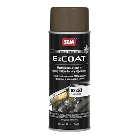 Sem EZ Coat Direct-To-Metal Coating, 16 oz, Olive Brown, 13 sq-ft at 1 mil DFT Coverage 62263
