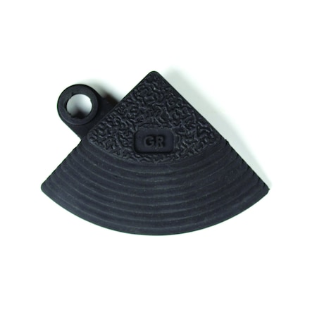 Wearwell Antifatigue Mat, 3 in L x 4 in W, 5/8 in Thickness, Rubber, Black 578.CORNERGRBK-CS4