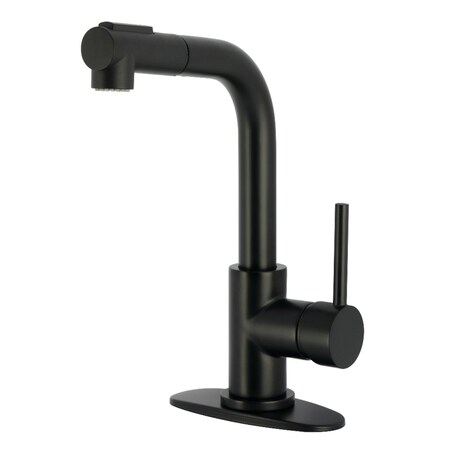 Kingston Brass Single-Handle Pull-Out Bar Faucet, Matte Black LS2410DL