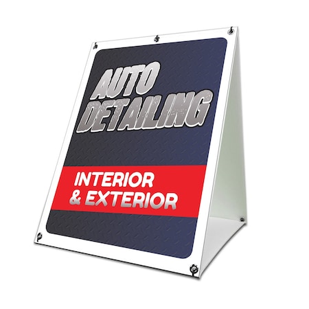 Signmission Auto Detailing, 24 Inch x 18 Inch A-frame Yard Sign, Coroplast Yard Sign SBC-1824-30341