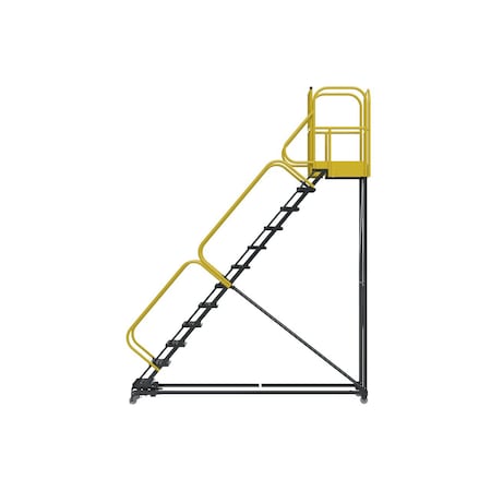 Ballymore 162 in H Steel Rolling Ladder, 12 Steps PL123228G