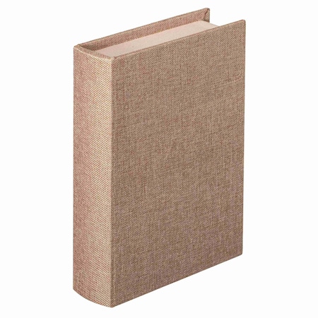 Vintiquewise 8in Classic Linen-Covered MDF Vintage-Style Book Box Storage Case for Keepsakes, Beige QI004856.BG