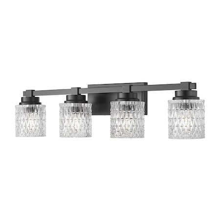 Z-Lite Jacqueline Matte Black 4 Light Vanity 6101-4V-MB