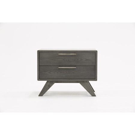 Homeroots 18" Solid Wood and Wood Two Drawer Nightstand 473010