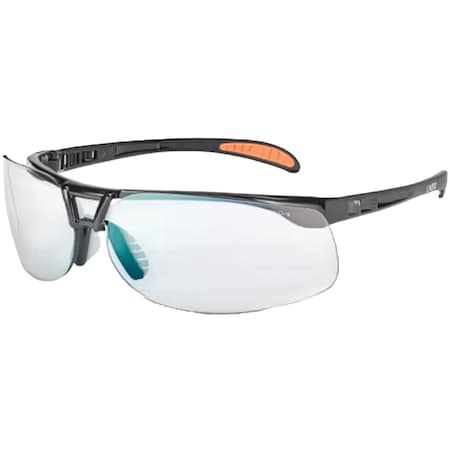 Uvex Semi-Rimless Safety Glasses with Black Frame, SCT Reflect 50 Lens with Hardcoat S4202