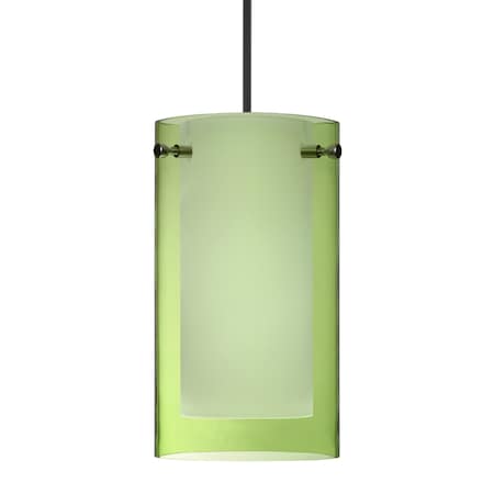 Besa Lighting Besa Pahu 4 Pendant, Transparent Olive/Opal, Black Finish, 1x 5W LED 1XT-L44007-LED-BK